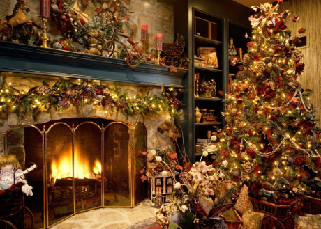 A Christmas Tree inside a House